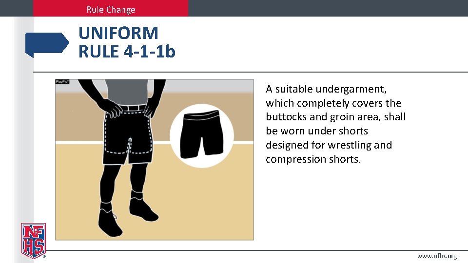 Rule Change UNIFORM RULE 4 -1 -1 b A suitable undergarment, which completely covers