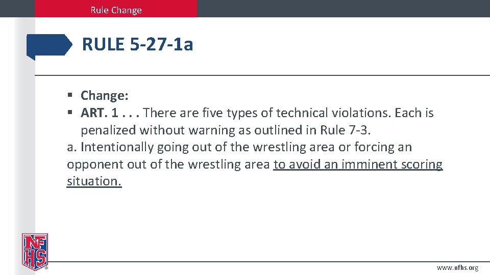 Rule Change RULE 5 -27 -1 a § Change: § ART. 1. . .