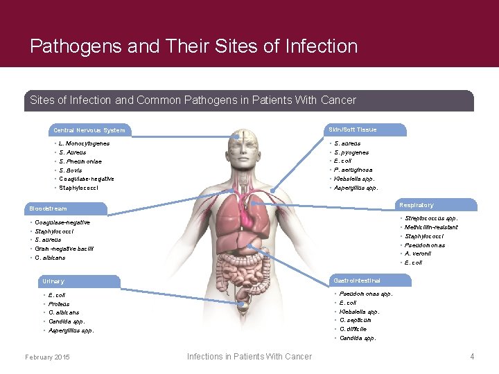Pathogens and Their Sites of Infection and Common Pathogens in Patients With Cancer Central