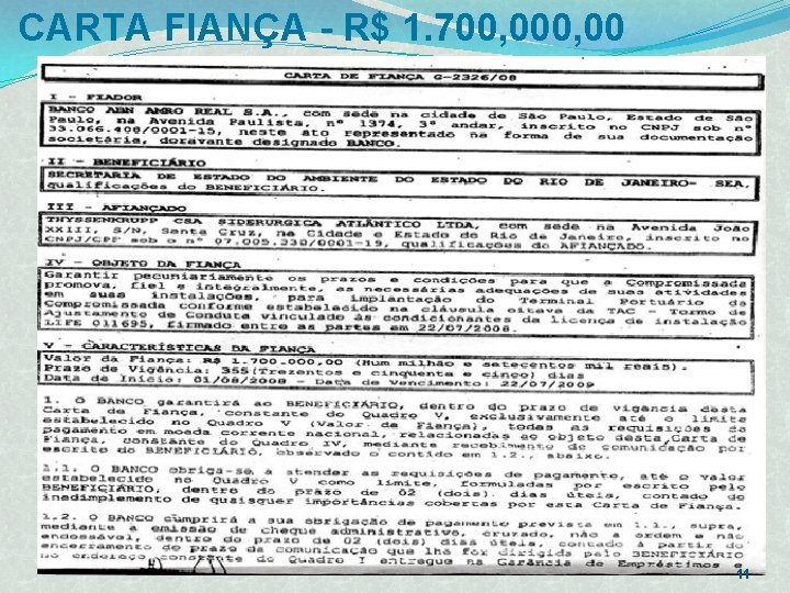 CARTA FIANÇA - R$ 1. 700, 00 11 