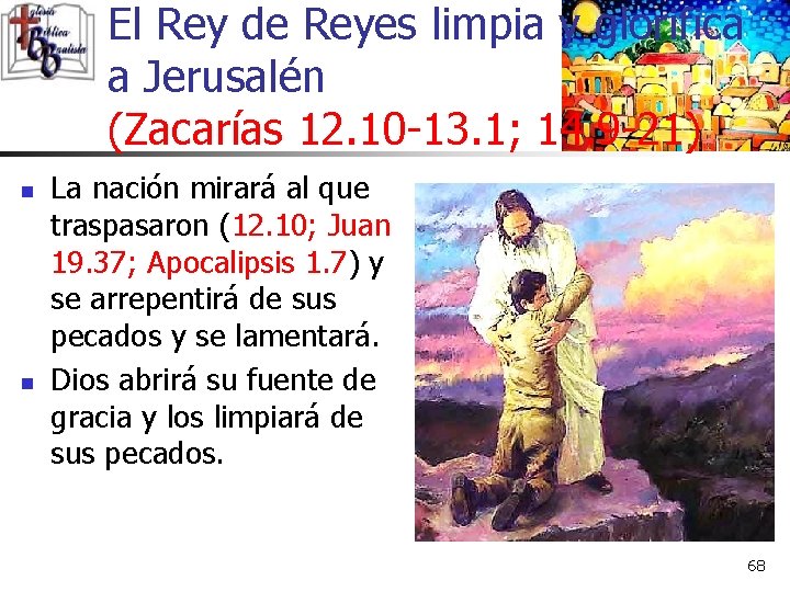 El Rey de Reyes limpia y glorifica a Jerusalén (Zacarías 12. 10 -13. 1;