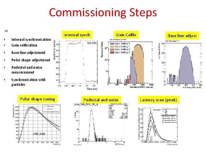 Commissioning Steps 28 • • Internal synchronization Gain calibration • Base line adjustment •