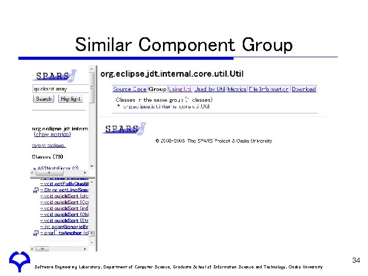 Similar Component Group Software Engineering Laboratory, Department of Computer Science, Graduate School of Information