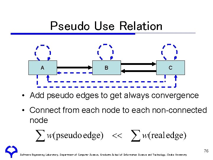 Pseudo Use Relation A B C • Add pseudo edges to get always convergence