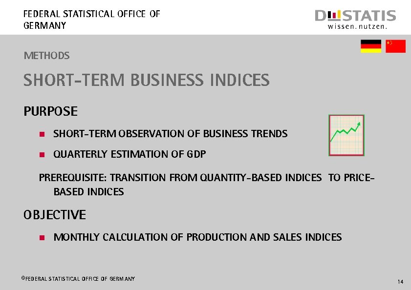 Federal Statistical Office of Germany METHODS SHORT-TERM BUSINESS Indices Purpose n Short-term observation of