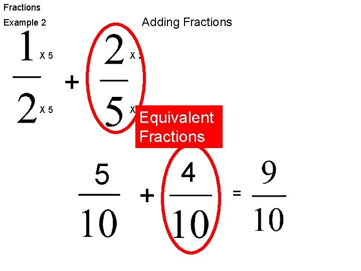 Fractions Adding Fractions Example 2 X 5 X 2 + X 5 X 2