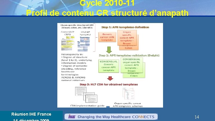 Cycle 2010 -11 Profil de contenu CR structuré d’anapath Réunion Annuelle IHE France Réunion