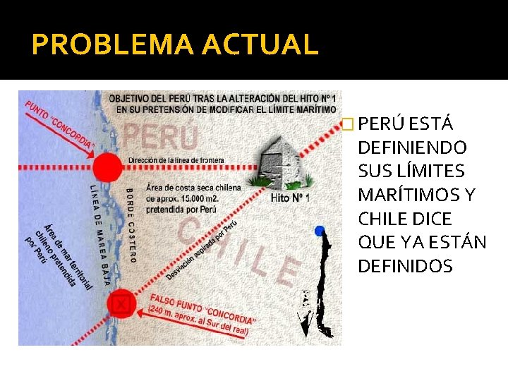 PROBLEMA ACTUAL � PERÚ ESTÁ DEFINIENDO SUS LÍMITES MARÍTIMOS Y CHILE DICE QUE YA