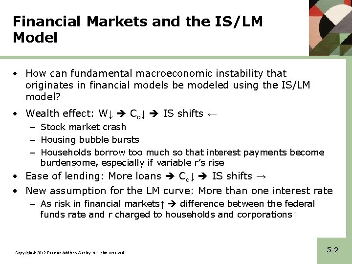 Financial Markets and the IS/LM Model • How can fundamental macroeconomic instability that originates