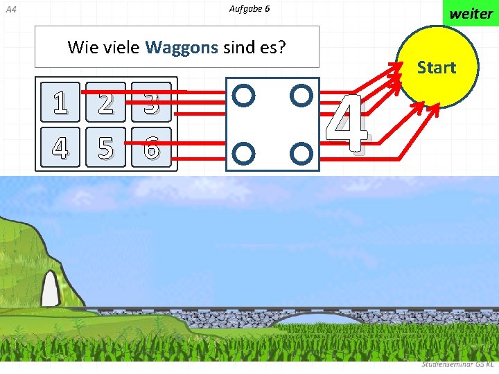 Aufgabe 6 weiter Wie viele Waggons sind es? 1 2 3 4 5 6