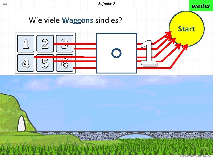 Aufgabe 7 weiter Wie viele Waggons sind es? 1 2 3 4 5 6