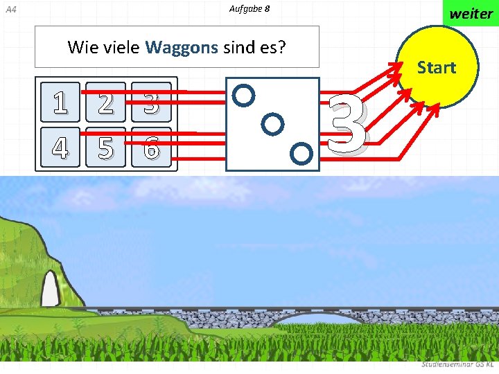 Aufgabe 8 weiter Wie viele Waggons sind es? 1 2 3 4 5 6