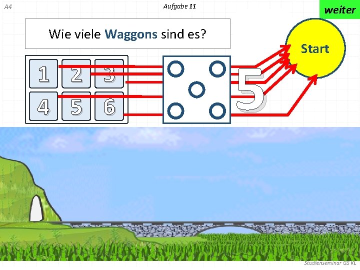 Aufgabe 11 weiter Wie viele Waggons sind es? 1 2 3 4 5 6