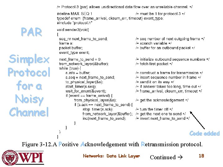 PAR Simplex Protocol for a Noisy Channel Code added Figure 3 -12. A Positive