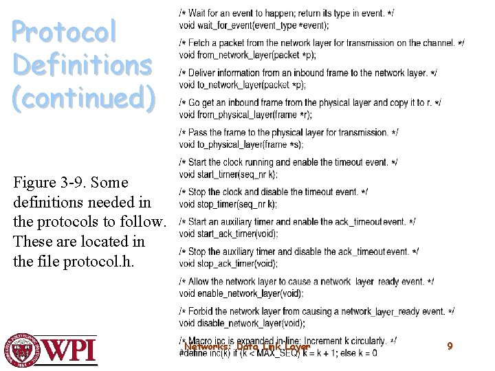 Protocol Definitions (continued) Figure 3 -9. Some definitions needed in the protocols to follow.