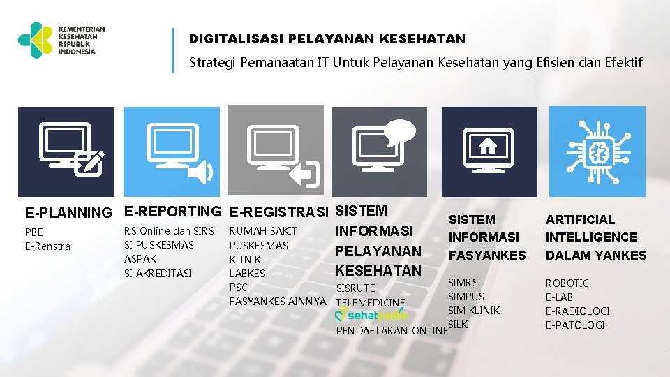 DIGITALISASI PELAYANAN KESEHATAN Strategi Pemanaatan IT Untuk Pelayanan Kesehatan yang Efisien dan Efektif E-PLANNING