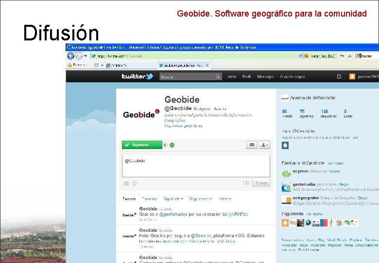 Geobide. Software geográfico para la comunidad Difusión 