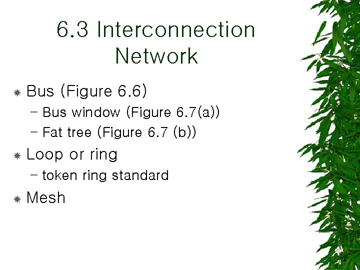 6. 3 Interconnection Network Bus (Figure 6. 6) – Bus window (Figure 6. 7(a))