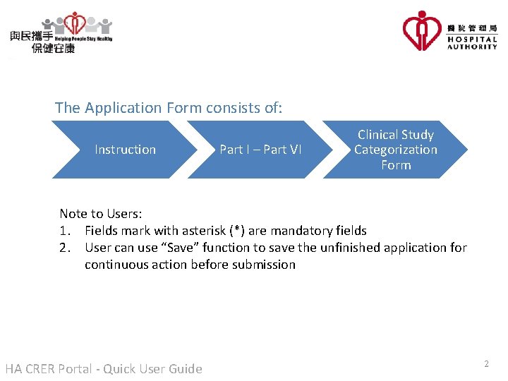 The Application Form consists of: Instruction Part I – Part VI Clinical Study Categorization The Application Form consists of: Instruction Part I – Part VI Clinical Study Categorization