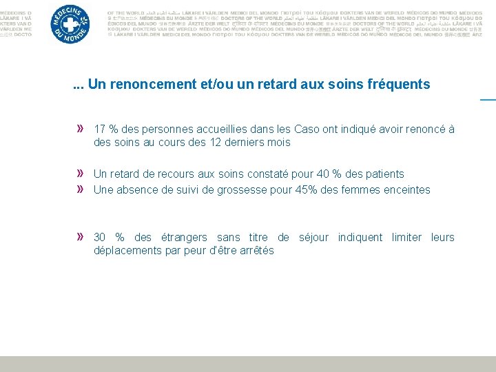 . . . Un renoncement et/ou un retard aux soins fréquents » 17 %