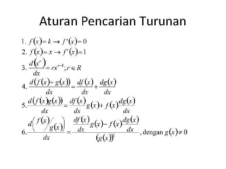 Aturan Pencarian Turunan 