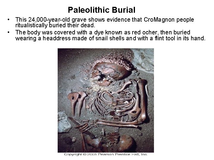 Paleolithic Burial • This 24, 000 -year-old grave shows evidence that Cro. Magnon people