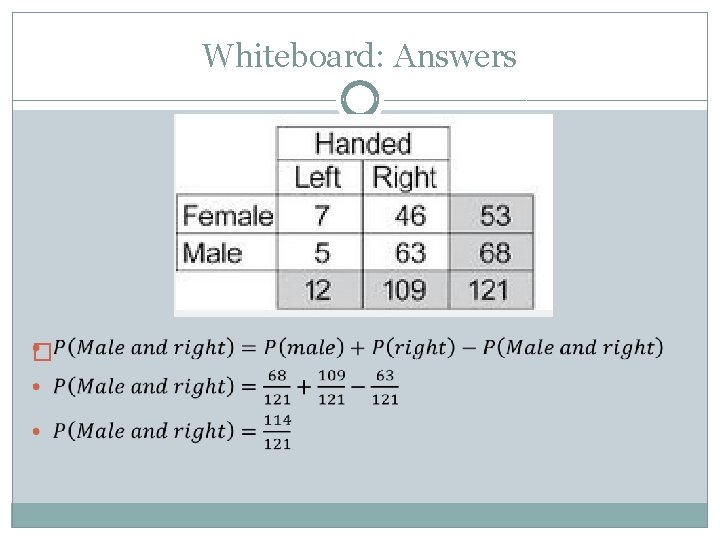 Whiteboard: Answers � 