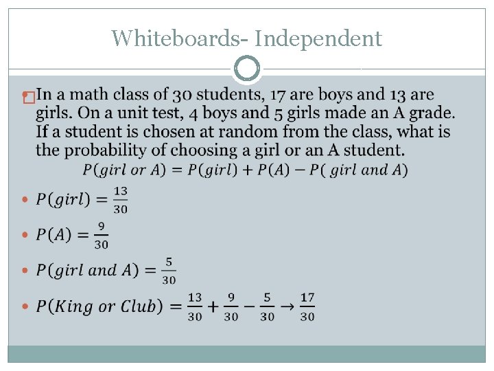 Whiteboards- Independent � 