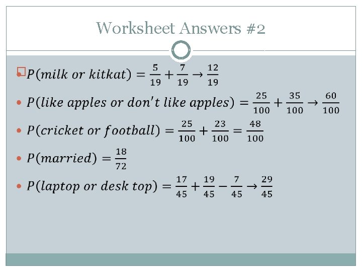 Worksheet Answers #2 � 