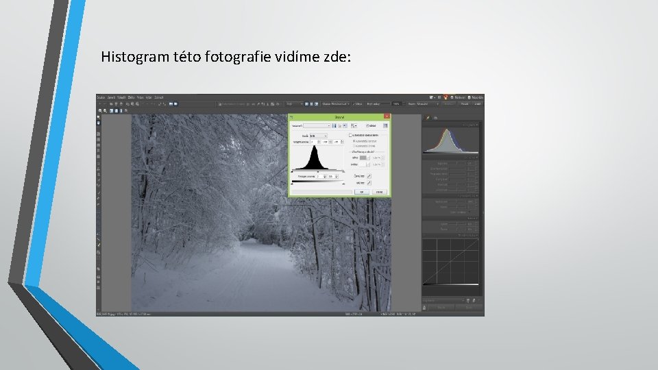 Histogram této fotografie vidíme zde: 