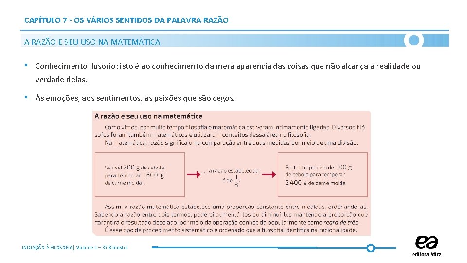 CAPÍTULO 7 - OS VÁRIOS SENTIDOS DA PALAVRA RAZÃO E SEU USO NA MATEMÁTICA