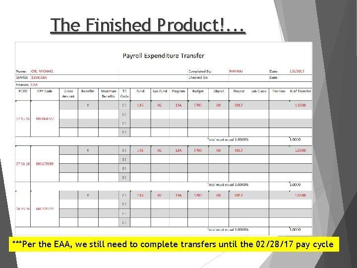 The Finished Product!. . . ***Per the EAA, we still need to complete transfers