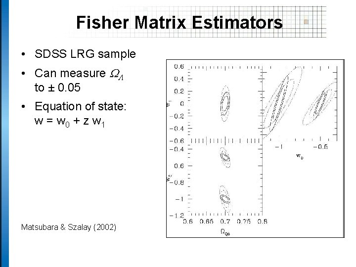 Fisher Matrix Estimators • SDSS LRG sample • Can measure WL to ± 0.