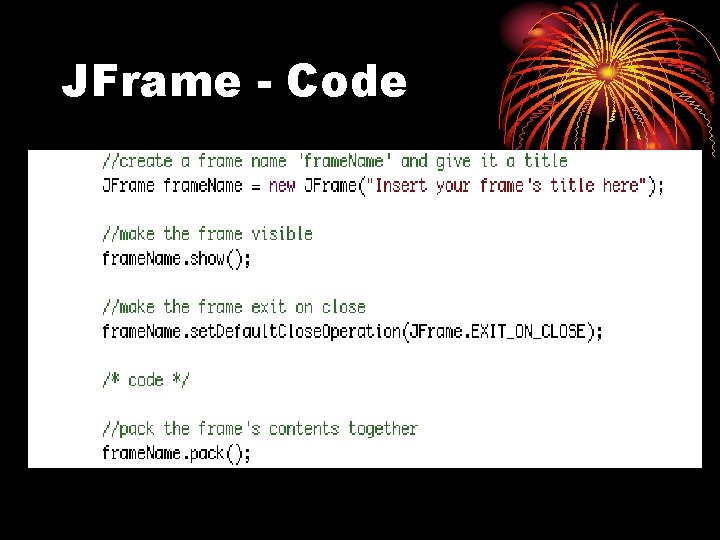 JFrame - Code 