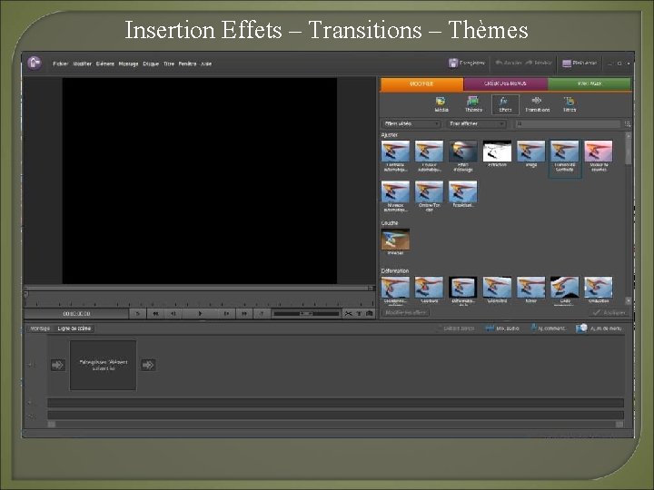 Insertion Effets – Transitions – Thèmes 