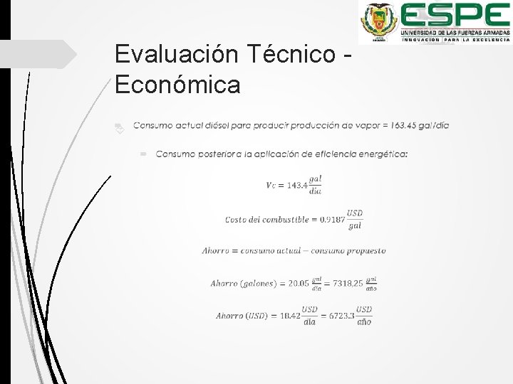 Evaluación Técnico Económica 