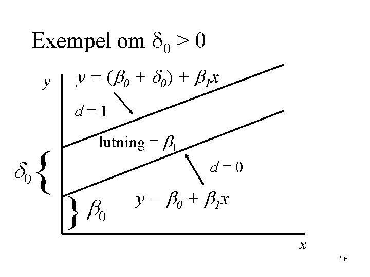 Exempel om d 0 > 0 y y = ( b 0 + d