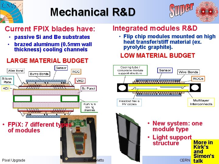 Mechanical R&D Current FPIX blades have: • passive Si and Be substrates • brazed Mechanical R&D Current FPIX blades have: • passive Si and Be substrates • brazed