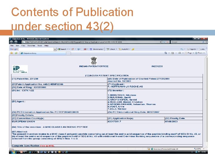 Contents of Publication under section 43(2) 25 October 2021 