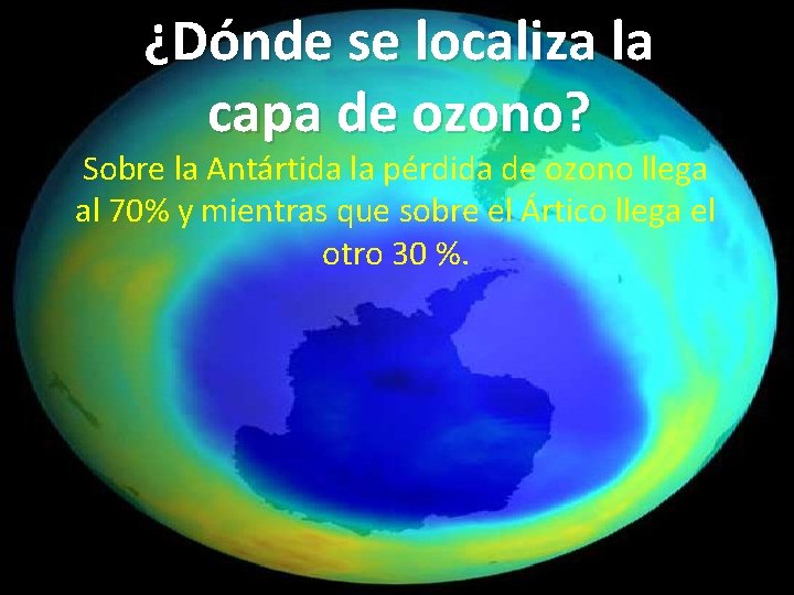 ¿Dónde se localiza la capa de ozono? Sobre la Antártida la pérdida de ozono
