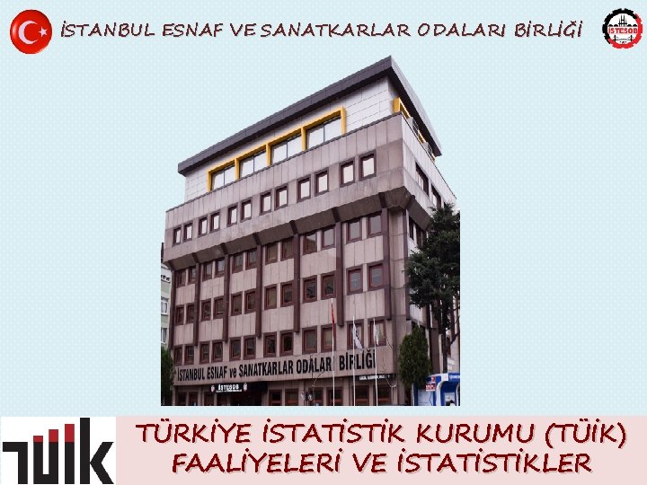 İSTANBUL ESNAF VE SANATKARLAR ODALARI BİRLİĞİ TÜRKİYE İSTATİSTİK KURUMU (TÜİK) FAALİYELERİ VE İSTATİSTİKLER 