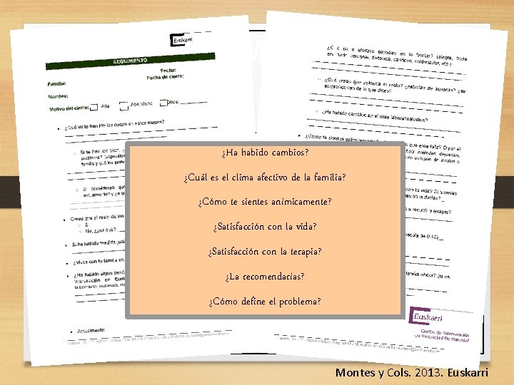 SEGUIMIENTO ¿Ha habido cambios? ¿Cuál es el clima afectivo de la familia? ¿Cómo te