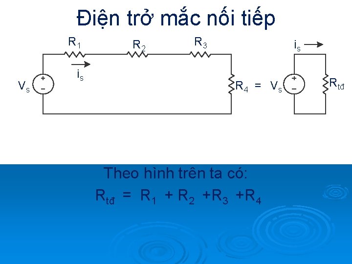 Điện trở mắc nối tiếp R 1 Vs is R 2 R 3 is