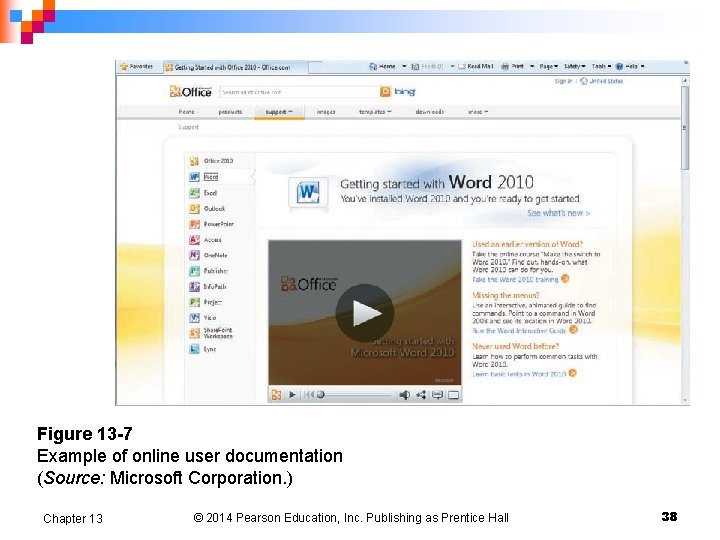 Figure 13 -7 Example of online user documentation (Source: Microsoft Corporation. ) Chapter 13