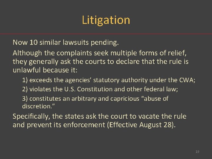 Litigation Now 10 similar lawsuits pending. Although the complaints seek multiple forms of relief,