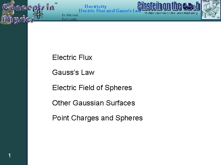 Electricity Electric Flux and Gauss’s Law Electric Flux Gauss’s Law Electric Field of Spheres