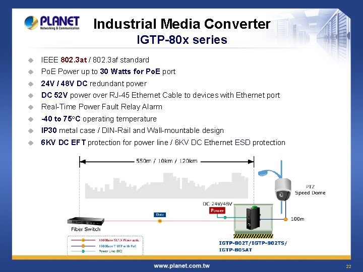 Industrial Media Converter IGTP-80 x series u IEEE 802. 3 at / 802. 3