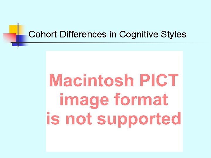 Cohort Differences in Cognitive Styles 