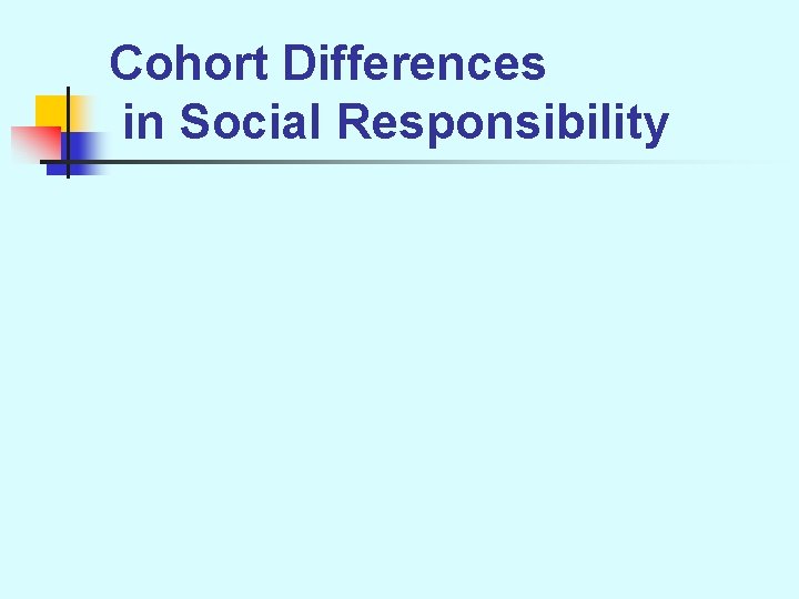 Cohort Differences in Social Responsibility 