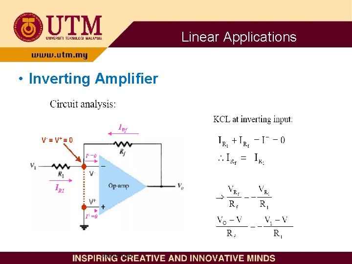 Linear Applications • Inverting Amplifier application 